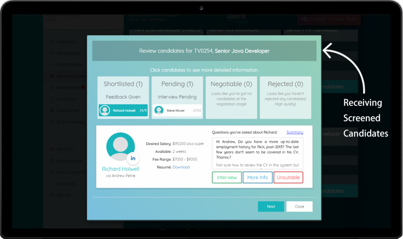 How TalentVine Works - Step 3