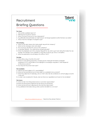 TalentVine Recruiter Questions Thumbnail