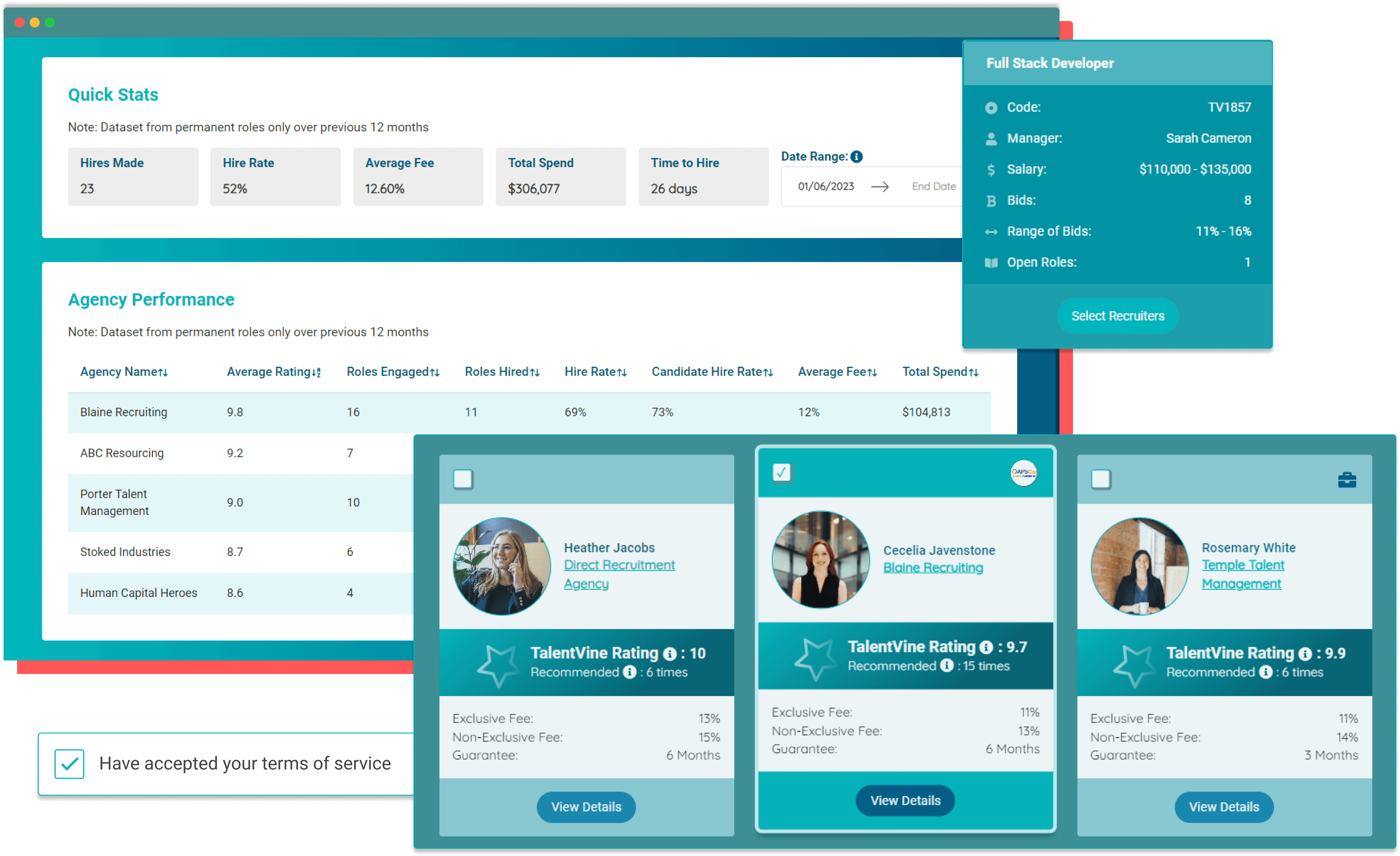 TalentVine Vendor Management System Preview