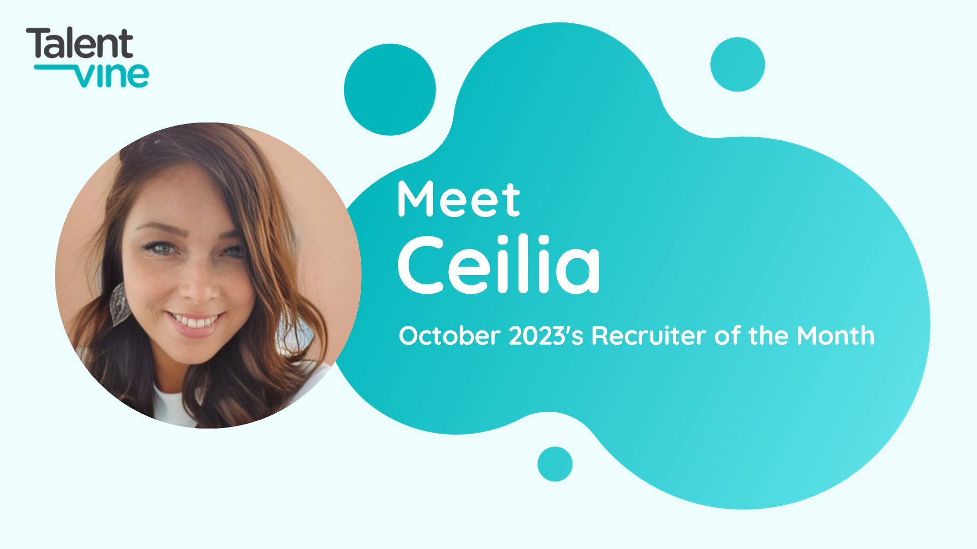 TalentVine's Recruiter of the Month October 2023 - Ceilia Novacevski from MS&Co
